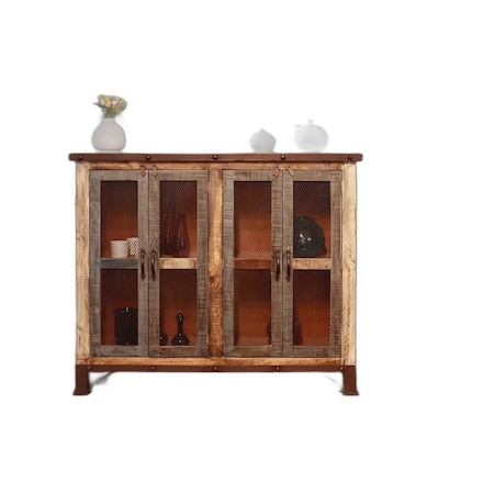 Homeroots 49" Brown Solid and Manufactured Wood Distressed Buffet Table 527104