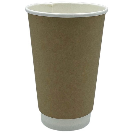 Zoro Select Disposable Hot Cup, 16 oz, Kraft, PK500 EHCDW16-K