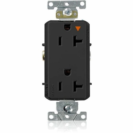 Leviton Plugs&Rcptcls, 20A, 125VAC, Blk, PBT, PK1 16362-EIG