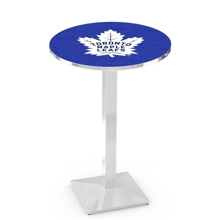 Holland Bar Stool Co 36" Chrome Toronto Maple Leafs Pub Table, 36" dia. Top L217C3636TorMpl