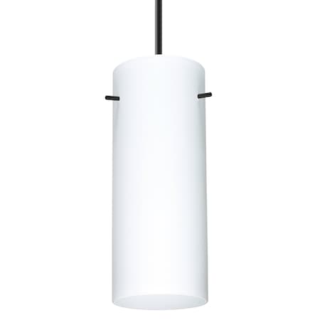 Besa Lighting Besa Stilo 10 Pendant, Opal Matte, Black Finish, 1x 9W LED 1JT-412307-LED-BK