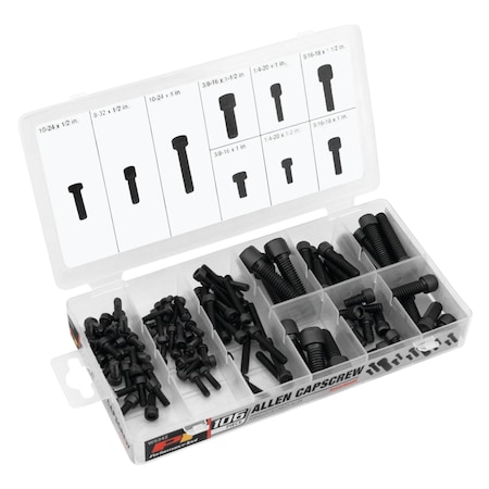 Performance Tool 106 pc. Allen Cap Screw Assortment, SAE, Re-sealable Case W5342