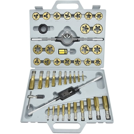 Neiko Pro-Grade Large-Diameter Titanium SAE Tap and Die Set, High-Quality Thread-Repair Kit, 45-Piece Set 00916A