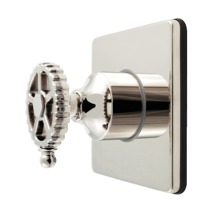Kingston Brass Single-Handle Six-Way Diverter Valve with Square Trim Kit, Polished Nickel KS4046CG