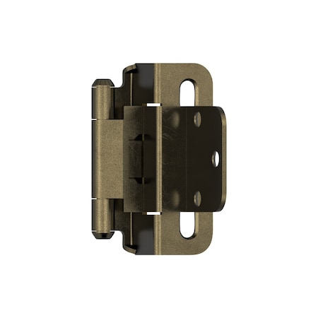 Amerock 3/8in 10 mm Inset Self-Closing, Partial Wrap Burnished Brass Hinge - 1 Pair BPR7565BB