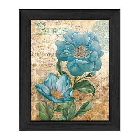 Homeroots Paris Blue II Black Framed Print Wall Art 404901