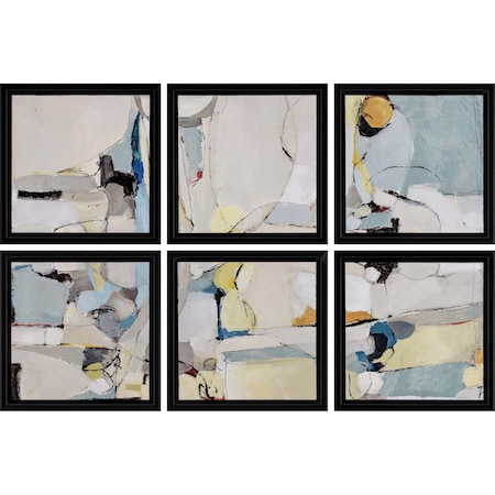 Homeroots Set of Six Modern Abstract Black Floater Frame Print Wall Art, 6PK 525088