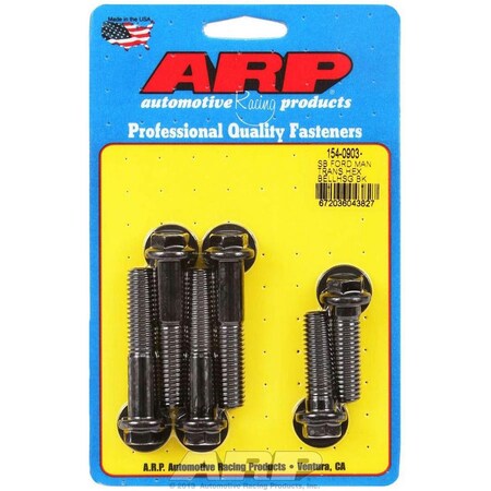Arp 154-0903 6 Point Bellhousing Bolt Kit with Manual Transmission for Small Block Ford ARP154-0903
