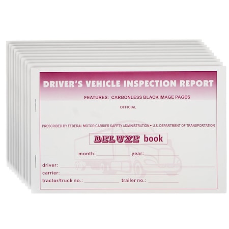 Mytee Products 5-1/2 inx8-1/2 inDriver Vehicle Inspection Report Book for Truck Drivers 10 Pcs DVIR