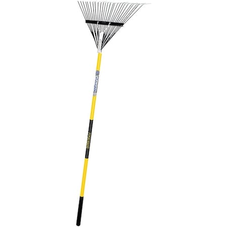 Vulcan Lawn/Leaf Rake, Steel Tine, 26-Tine, Fiberglass Handle, 54 in L Handle 34560