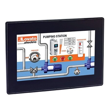 Lovato Hmi Display 10in Tft Lcd 64K C Touch Screen, Supply 24Vdc, Po Ethernet Rs232/Rs485 LRHA10