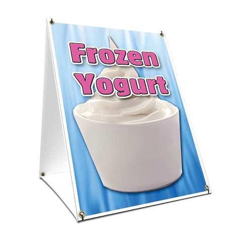 Signmission Frozen Yogurt, 24 Inch x 18 Inch A-frame Yard Sign, Plastic Sign SBC-1824-Frozen Yogurt