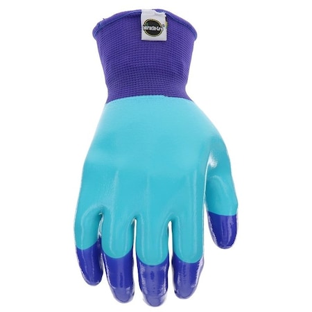 Miracle-Gro MG30855WML Breathable Garden Gloves, Women's, ML, Latex Coating, Rubber Glove, Blue MG30855/WML