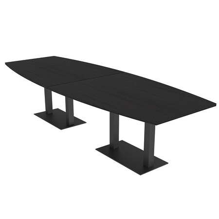 Skutchi Designs Boat Conference Table With Power Unit, 48 in W, 120 in L, Black HAR-BOT-48x120-DOU.BK-U999ST19-NA