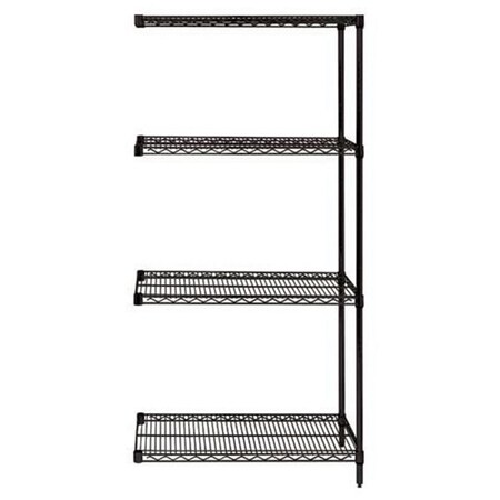 Betterbeds Wire Shelving Add-on Kit, 18 x 24 x 86 in. - Black, 4-Shelf BE1135694