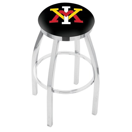 Holland Bar Stool Co 25" Chrome Virginia Military Institute Swivel Bar Stool, Accent Ring L8C2C25VAMilI