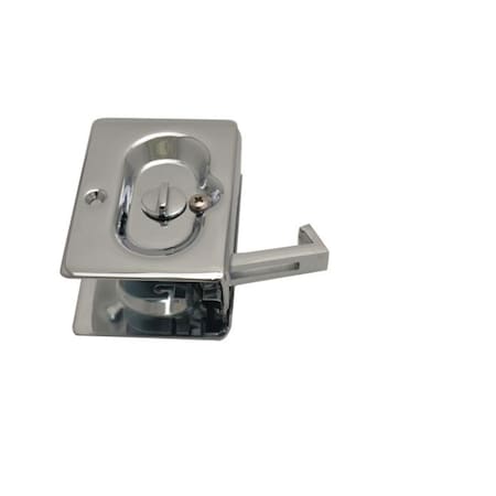 Patioplus Privacy Pocket Door Lock, Bright Chrome PA1634195