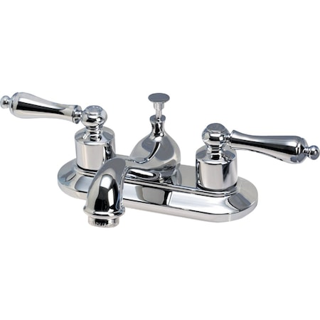 Home Impressions Chrome 2-Handle Lever 4'' Centerset Bathroom Faucet with Pop-Up F5111020CP-JPA3