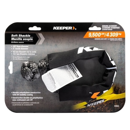 Keeper Soft Shackle, 9500 lb Working Load, Polyethylene 10064
