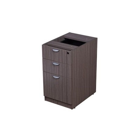 Boss 3 Drawer Desk Pedestal, Driftwood, Legal, Letter N166-DW