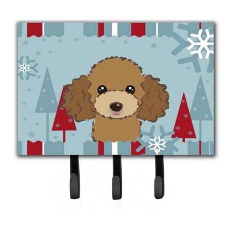 Carolines Treasures Winter Holiday Chocolate Brown Poodle Leash and Key Holder BB1752TH68