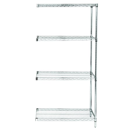Quantum Storage Systems WIRE SHELVING ADD-ON KIT CHROME 54in AD54-2154C
