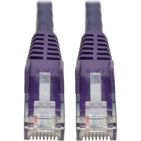 Eaton Tripp Lite Series Cat6 Gigabit Snagless Molded UTP Ethernet Cable RJ45 M/M, PoE, Purple, 2 N201-002-PU