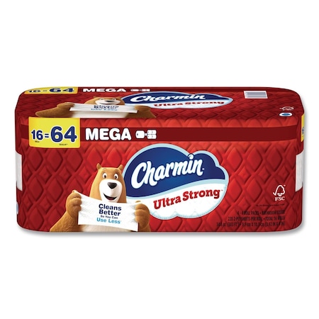 Charmin Ultra Strong Bathroom Tissue, Mega Roll, Septic Safe, 2-Ply, White, 220 Sheets/Roll, 16PK 80772596