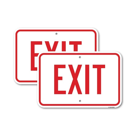 Signmission Exit Sign, Heavy Gauge Aluminum, 12 in W, 18 in H A-1218-2PACK-25201