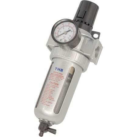 Grizzly 1/2" Filter/Regulator with Gauge 150 PSI T34263