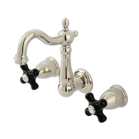 Kingston Brass Double-Handle Wall Mount Bathroom Faucet, Polished Nickel KS1226PKX