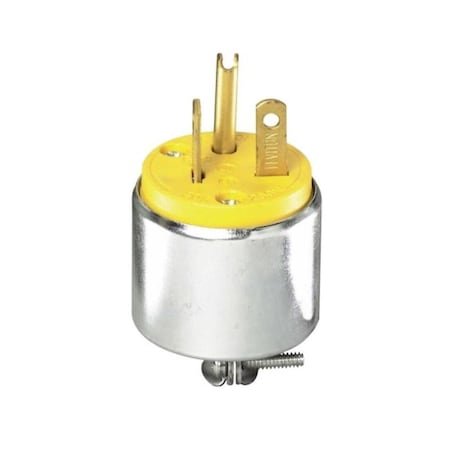 Leviton Armored Plug, 2 -Pole, 20 A, 250 V, NEMA: NEMA 6-20P, Yellow 620PA