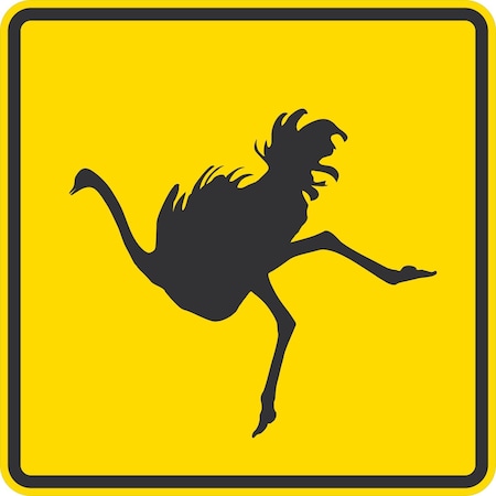 Lyle Ostrich Crossing Symbol, 24x24, Diamond Grade, Yellow G-12231-DG_24x24