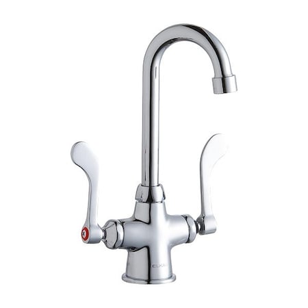 Elkay Handle-Operated Faucet, Manual, Gooseneck LK500GN04T4