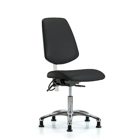 Blue Ridge Ergonomics Vin Desk Chair, Med, Bk, Blk, CL100/ESD, No Arms, 18" to 23" Height, Black BR-NECR-VDHCH-MB-CR-T1-A0-EG-ESDBLK