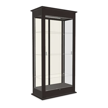 Ghent Lighted Floor Display Case 36x77x18, Sliding Doors, Plaque 694K-PB-EK