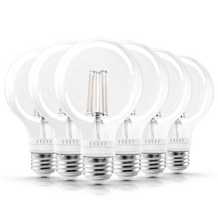 Luxrite Vintage G25 LED Light Bulb 60 Watt Equivalent, 5CCT 2700K 3000K 3500K 4000K 5000K, 6PK LR21688