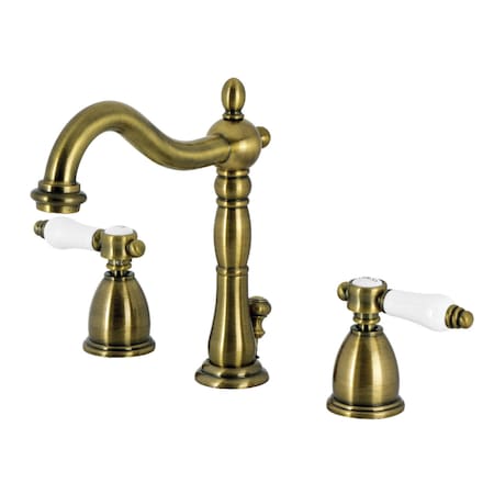 Kingston Brass Widespread Bathroom Faucet with Brass Pop-Up, Antique Brass KB1973BPL