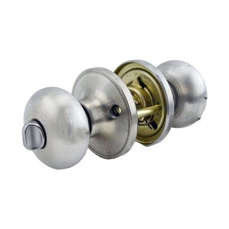 Schlage Residential - J Series Schlage Residential Privacy Lock Stratus Knob with 16254 Latch and 10101 Strike Satin J40STR630
