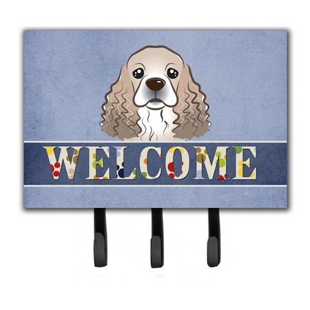 Carolines Treasures Cocker Spaniel Welcome Leash and Key Holder BB1402TH68
