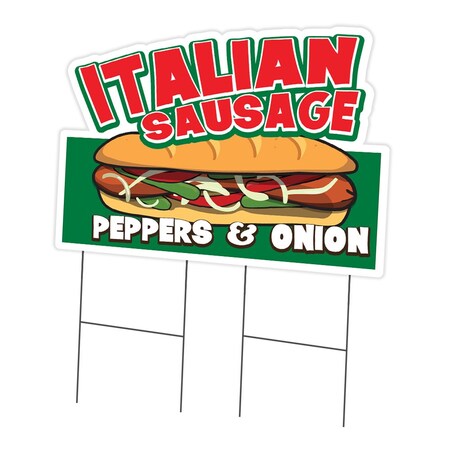 Signmission Italian Sausage Die Cut Yard & Stake outdoor plastic coroplast window, C-DC-2436-Italian Sausage19 C-DC-2436-Italian Sausage19