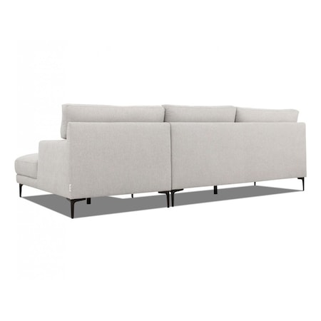 Homeroots Contemporary Dove Gray Squared Edge Right Facing Sectional Sofa 473583