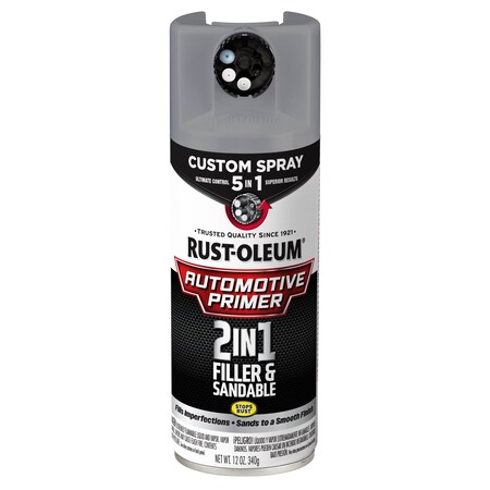Rust-Oleum Automotive Custom 5-in-1 Filler and Sandable Primer Spray, Gray, 12 oz 399966