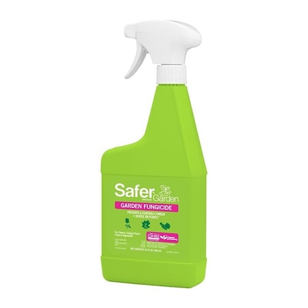 Safer Garden Fungicide Spray, Liquid, Slight Sulfur, Brownish Yellow, 24 fl-oz Bottle SG5450