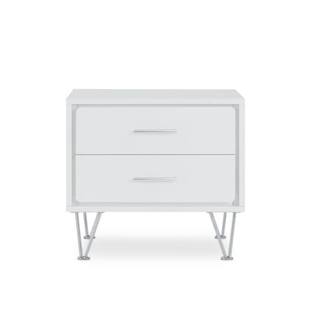 Homeroots 20" White Nightstand With Manufactured Wood Top 286439