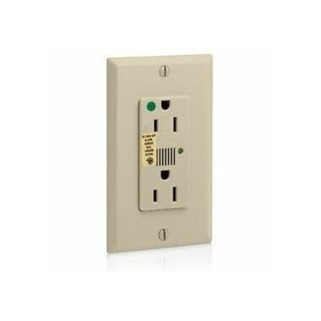 Leviton Surge Protector Receptacle, 15 Amp, 125 Volt, 5-15R NEMA, Ivory 8280-I