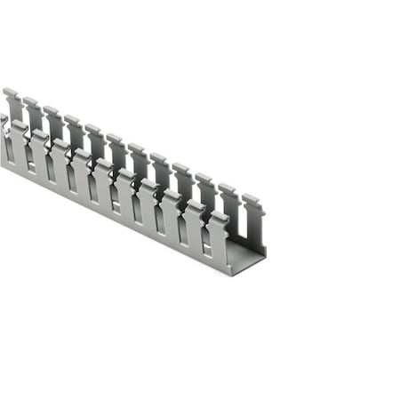 Hellerman Tyton Slotted Wall Wiring Duct, 1.5 x 2", 6 ft Sections, Non-Adhesive, PVC, Gray, 120ft/ctn, 120PK 181-15207