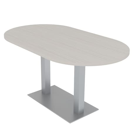 Skutchi Designs Racetrack Conference Table With Power, 36 in W, 72 in L, Ivory HAR-RAC-36X72-DOU-K458-NA