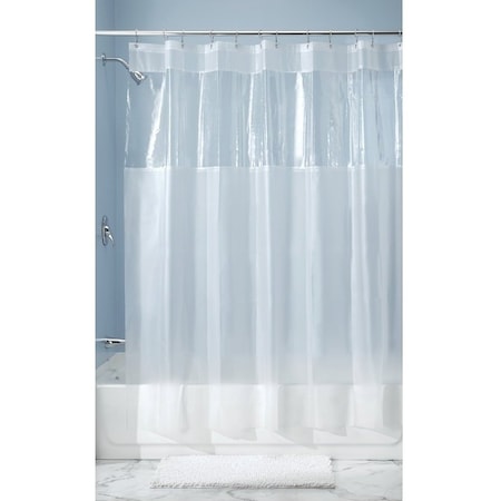 Idesign Shower Curtain, 72 in L, 72 in W, Vinyl, Clear 26680