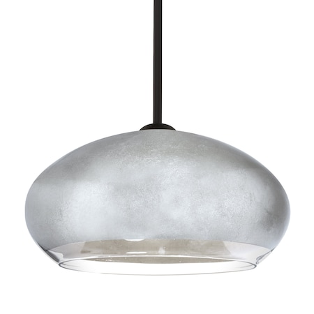 Besa Lighting Besa Brio 14 Pendant, Silver Foil, Black Finish, 1x 9W LED 1TT-4345SF-LED-BK